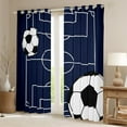 thumbnail image 3 of Feelyou Cartoon Rugby Sport Black Out Curtains, Football Soccer Lover Curtains Pack of 2 (42x63 Each), Teens Kids Boys Girls Bedroom Curtains, Window Curtains Decor, 3 of 7