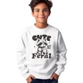 thumbnail image 2 of Cute But Feral Raccoon Funny Sweatshirt for Youth and Toddler Boys and Girls White Sweatshirt Youth Large, 2 of 5