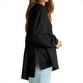 thumbnail image 4 of hxobax Women's Oversized Lightweight Sweatshirt Side Split High-Low Tunic Pullover Long Sleeve Tops, 4 of 8