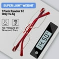 thumbnail image 4 of WEMOOMOOTANTS 4 Packs Reading Glassses 2.0 for Women Men's Rimless Red Readers 1.0 1.5 200 2.5 3.0 3.5, 4 of 6