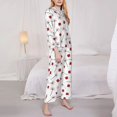 thumbnail image 3 of Logiee Ladybug With Dandelion Print Womens Pajamas Set,Long Sleeve Sleepwear,Button Down Lounge Set 2 Pieces,Soft Nightwear Pjs Set-XX-Large, 3 of 7