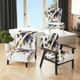 thumbnail image 1 of Designart "Symmetrical Stripes Multicolor Fusion II" Multi-Color Cubism Upholstered Accent Chair - Modern Arm Chair For Bedroom, 1 of 7