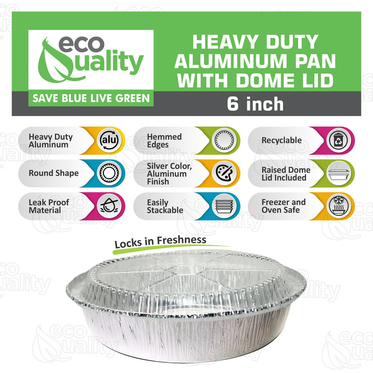 Aluminum Disposable Pots With Lids Small 3.5 Quarts Pack Of 6