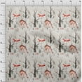 thumbnail image 4 of oneOone Cotton Silk Red Fabric Deer Sewing Craft Projects Fabric Prints By Yard 42 Inch Wide, 4 of 5