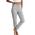 thumbnail image 6 of CQONEPT Womens Work Pants Dressy Casual Straight Leg High Waist Cargo Ankle Pants Button Slim Cropped Trousers with Pockets Chino Pant for Outdoor Daily Wear S, 6 of 6