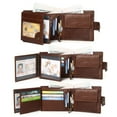 thumbnail image 3 of Male Purse Leather Wallet Card Holder Money Bag Multi-layer Compartment Driving License Wallets Gifts Anniversary Coffee Color vertical, 3 of 10
