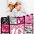 thumbnail image 4 of 18th Birthday Gifts for Her, Pink Blanket Birthday Gifts for 18 Year Old, 18th Birthday Decorations for Girl, Blanket Birthday Presents for Teen Girls Age 18, Double Digits Birthday Blanket 50"X60", 4 of 6