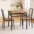 thumbnail image 2 of 3-piece small dining mesa set para 2 square mesa con 2 forrado sillas ideal para para small spaces in kitchens y apartments, 2 of 7