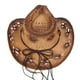 thumbnail image 4 of Sombrero de Vaquera de Paja de ala Ancha - Sombrero de Sol Transpirable para Hombres y Mujeres, con Banda de Adorno de Cuentas - Estilo Occidental para Viajes en la Playa al Aire Libre, 4 of 7