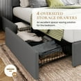 thumbnail image 5 of Sha Cerlin Light Grey Full Fabric Platform Bed Frame with 4 Storage Drawers & Adjustable Headboard, Adult, 5 of 8