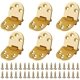thumbnail image 1 of CHAO Paquete de 6 bisagras planas plegables para puerta de gabinete, mesa para máquina de coser, bisagra superior plegable de aleación de Zinc con tornillos, dorado, 1 of 5