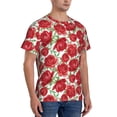 thumbnail image 2 of Vsdgher Rose Flowers Print Men's Dry Fit Mesh Athletic Shirts Moisture Wicking Tennis T-Shirt Tops, 2 of 9