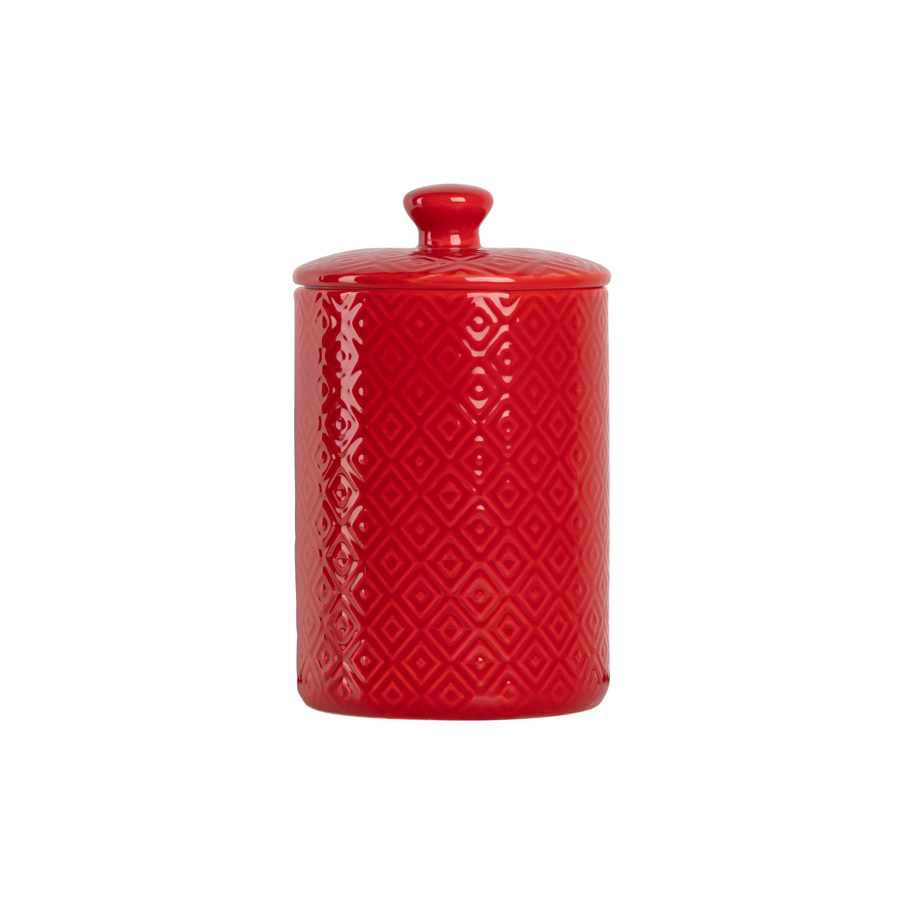 10 Strawberry Street Diamond 3 Piece Canister Set, Red