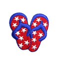 thumbnail image 3 of Altotux Flip Flops Sandals Shoes Self Adhesive Iron On Applique Sticker Patch (Stars with Red Base), 3 of 3