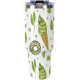 thumbnail image 2 of Large Capacity Car Cup 40 Oz Green icecream Stainless Steel Travel Tumbler Coffee Insulated Bottles Tumbler with Lid And Straw Leak-Proof (Black handle), 2 of 7