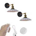 thumbnail image 1 of FSLIVING Modern White Umbrella Shade 2 Lights LED Wall Sconce Battery Powered, 1 of 5