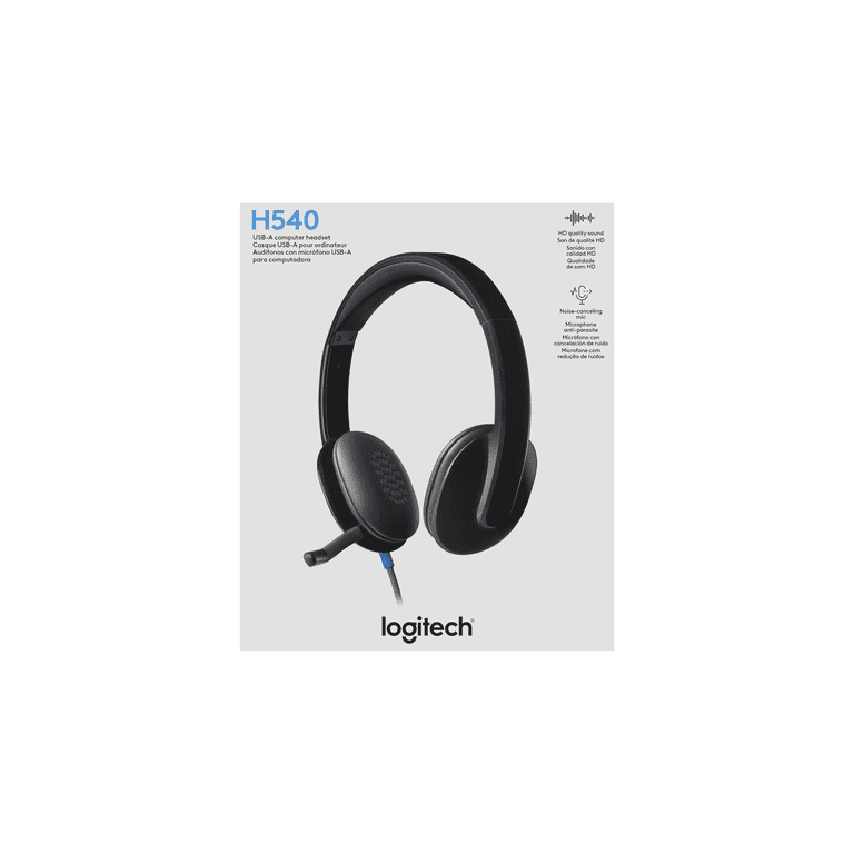 Logitech, USB Headset H540, on-ear, wired, stereo, mono microphone