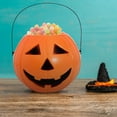 thumbnail image 3 of Nilvkv Halloween Decorations Pumpkin Candy Bucket Plastic Pumpkin Bucket Portable Pumpkin Pail with Handle Reusable Cute Halloween Candy Bucket for Party Halloween Pumpkin Bucket, 3 of 6