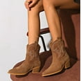 thumbnail image 6 of Cowboy Boots for Women Ankle Cowgirl Booties Wide Mid Calf Pointed Toe Western Boots Short Chunky Classic Booties, 6 of 8