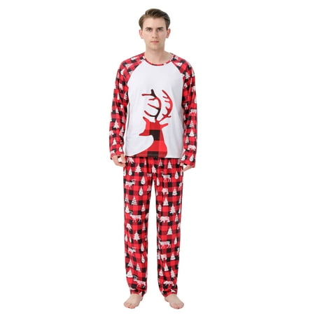 

AnuirheiH Parent-child Pjs Warm Christmas Set Printed Home Wear Pajamas Two-piece Dad Set Clearance Under $10