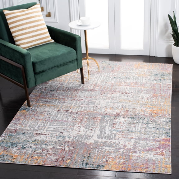SAFAVIEH Crystal Amara Abstract Area Rug, Beige/Rust, 5' x 7'