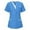 Blue, variant on Pincandy Women's V-Neck Scrub Top with Snap Front, 3 Pocket 2-Way Stretch V Neck Short Sleeve Work Clothes Nurse Uniforms