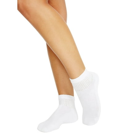 Ladies ComfortBlend Half Cushion Ankle Socks, 10 Pack + 3 Free