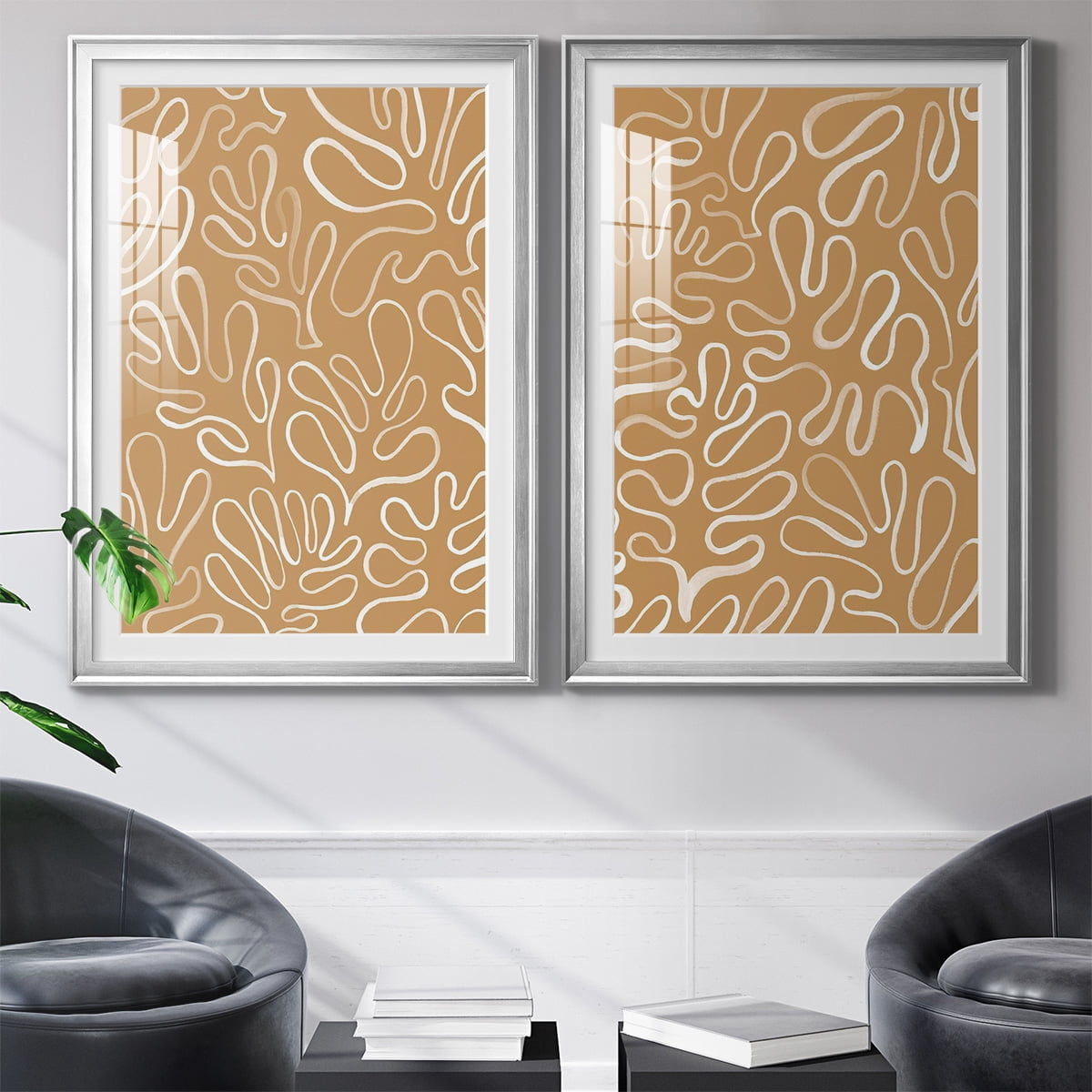 Wexford Home Matisse Pieces I Premium Framed Print, 22.5" x 30.5" - Ready to Hang, Silver (Set of 2)