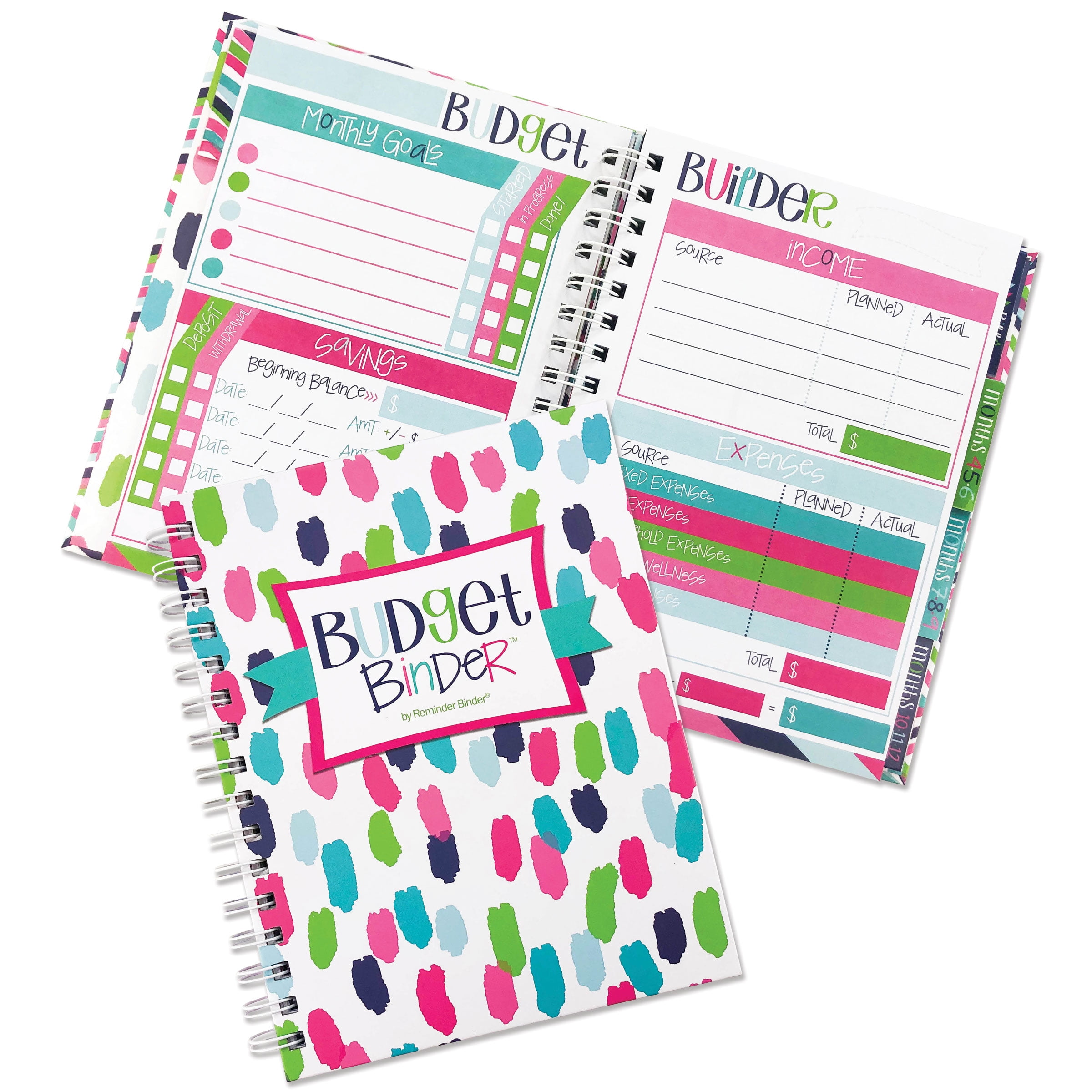 12Month Budget Planner Bill Tracker Organizer w/Calendar & Pockets for