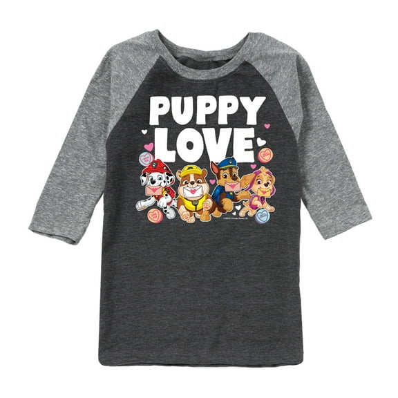 Paw Patrol - Puppy Luv - Toddler And Youth Raglan Graphic T-Shirt