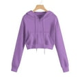 thumbnail image 2 of LUOGENLI Girl Sweatshirts Size 10-12 Girls Solid Pullover Hoodie with a Hood Long Sleeve Drawstring Pocket Sports Hoodie Boys Zip up Hoodies Size 12-14 Youth Purple Size 10-11 Years, 2 of 3