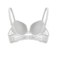 thumbnail image 6 of Deyllo Women's Lace Push Up Padded Plunge Add Cups Underwire Lift Up Bra, White 36C, 6 of 8