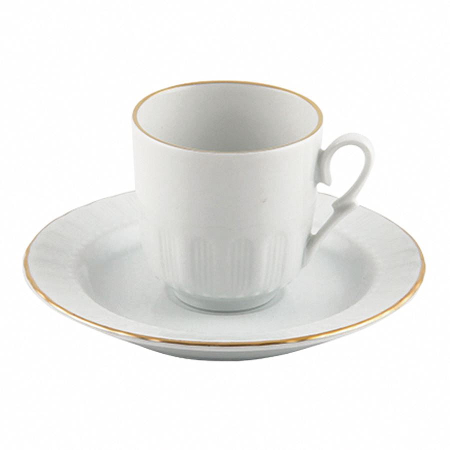 Turkish Coffee Cup Set of 6, Cuban Porcelain Fancy Espresso Cups with Saucers