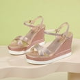 thumbnail image 6 of HAOTAGS Dressy Wedge Sandals for Women Platform Breathable Open Toe Walking Shoes Pink Size 7, 6 of 6