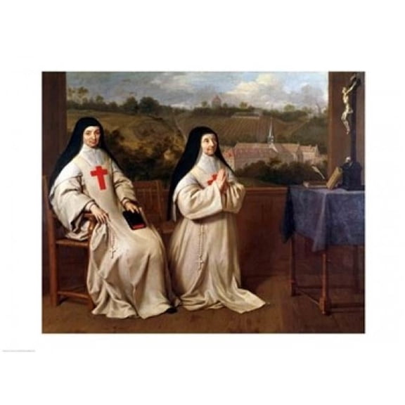 Two Nuns Poster Print by Philippe De Champaigne - 36 x 24 in. - Large