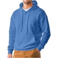 thumbnail image 3 of Men's Waffle Hoodies Solid Color Casual Long Sleeve Hooded Sweatshirts Lightwieght Fall Jackets with Drawstring, 3 of 7
