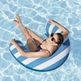 thumbnail image 3 of H2OGO! Comfort Plush Noodle Chair - Blue & White Stripe, 47" x 26.5", Deluxe Inflatable Pool Float, Mesh Seat, Velvet-Like Surface, Sit & Lounge Ring, 3 of 8