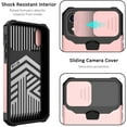 thumbnail image 3 of iPhone XR Case with Sliding Camera Cover and Card Holder Heavy Duty Protective iPhone XR Case with Ring Magnetic Kickstand Phone Case for iPhone XR 6.1''(Rose Gold), 3 of 14