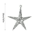 thumbnail image 2 of Christmas Tree Top Star, Iron Starfish Ornaments, Five Pointed Star Window Hanging Decoration, White Silver Glitter Finish Durable Holiday Party Ornament 20x15cm, 2 of 7