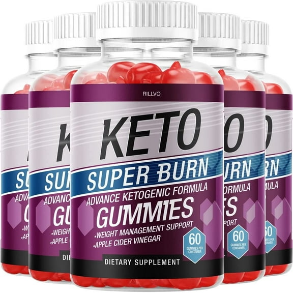 Rillvo 5 Pack Keto SuperBurn Gummies ACV Gummies with Apple Cider Vinegar Gummy 300 Gummies