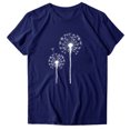 thumbnail image 4 of B91xZ Hauts Tendance pour Femmes T-Shirts Basiques Décontractés à Volants, Bleu m, 4 of 4