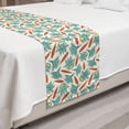 thumbnail image 2 of Floral Bed Runner, Retro Simple Design of Flowers Pastel Calm Tones Illustration, Decorative Accent Bedding Scarf for Hotels Homes and Guestrooms, King, Seafoam Mustard, by Ambesonne, 2 of 2