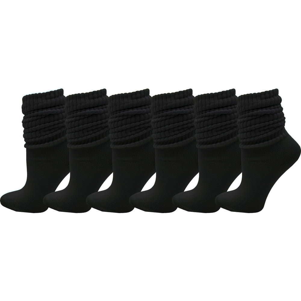 Winterlace 6 Pairs Slouch Socks for Women, Soft Extra Long Scrunch