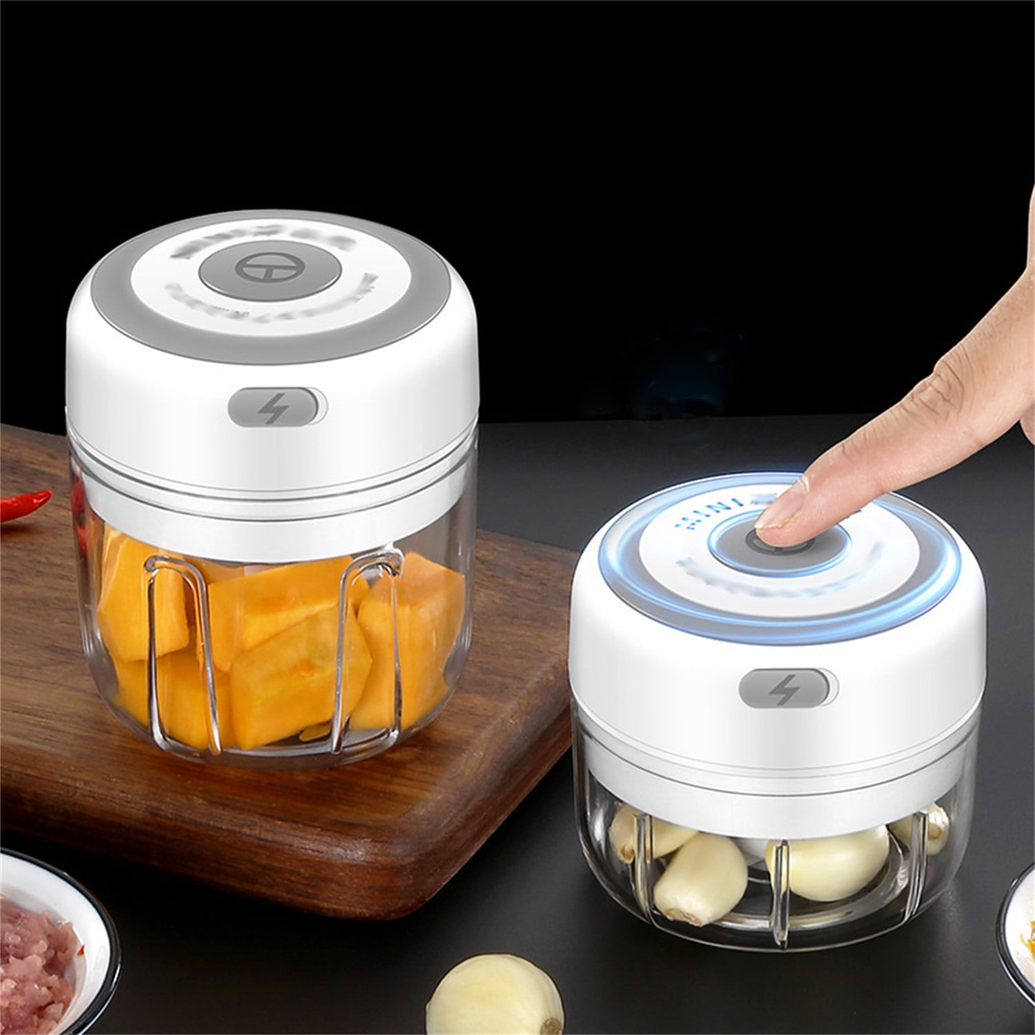 Electric Mini Garlic Chopper Meat Grinder Crusher for Nut Vegetables Fruit Food