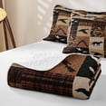 thumbnail image 4 of Manfei Patchwork Duck Camo Twin Quilt Set, Mid Century Camouflage Twin Coverlet Set, Desert Tan, 2 Pieces, 1 Bedspread and 1 Pillowcase, 4 of 7