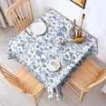 thumbnail image 2 of Pioneer Flower Floral Print Pattern Square Tablecloth,Waterproof Square Table Cover,Wipeable Spillproof Washable Table Cover for Home Kitchen Party Decor 42"X42"(107x107cm), 2 of 6