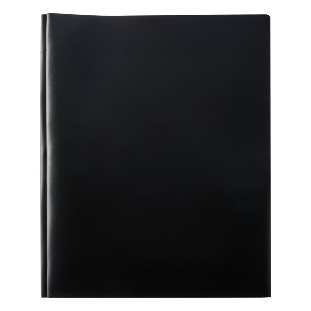 Pen + Gear Poly Folder with 3 Prongs & 2 Pockets, Black