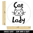 thumbnail image 2 of Cat Lady Cuteness Self-Inking Rubber Stamp Ink Stamper - Brown Ink - Medium 1 Inch, 2 of 7