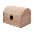 thumbnail image 3 of Caja de madera sin terminar, caja de almacenamiento para manualidades DIY, organizador, cofre del tesoro para el hogar 12cmx8cmx9cm, 3 of 9