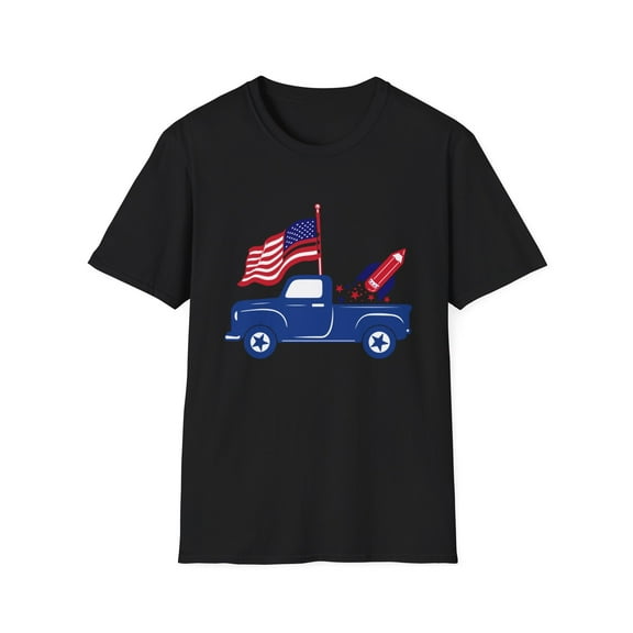 Old Truck Celebration July 4th Graphic Novelty Tees